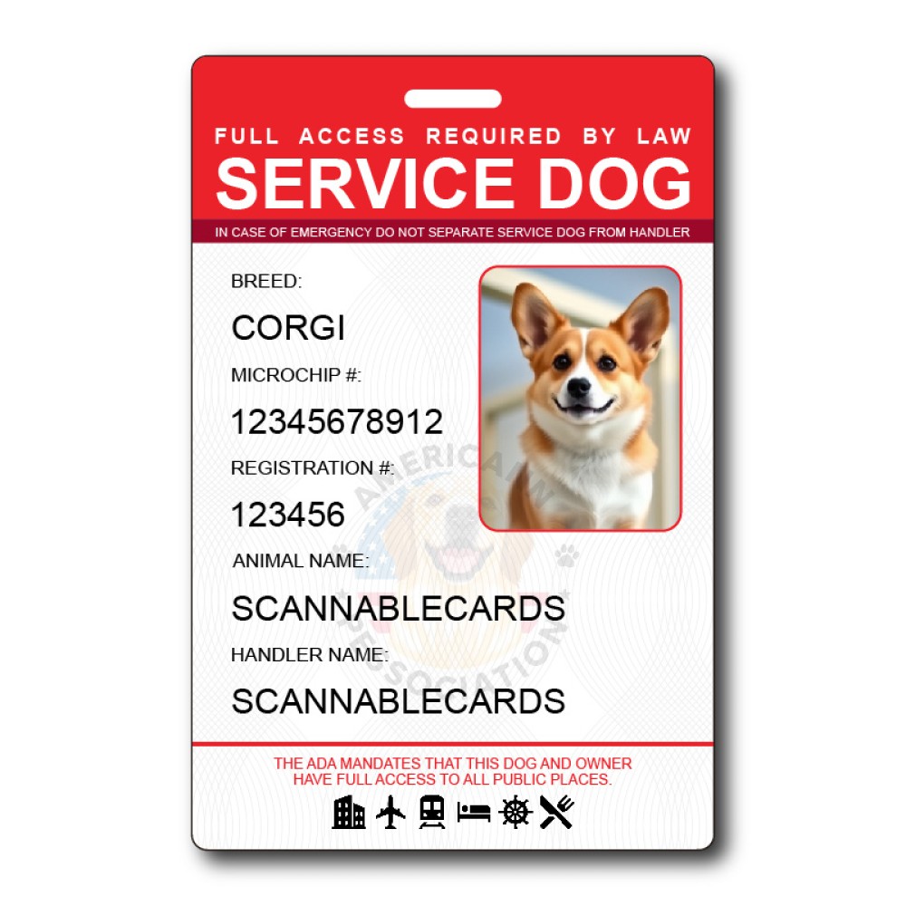 Custom Service Animal ID with Holographic Design Custom Service Animal ID with Holographic Design