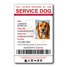 Customizable Service Animal ID with QR Code