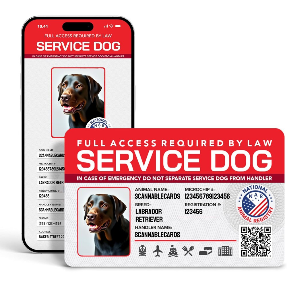 Customizable Service Dog ID - Horizontal Customizable Service Dog ID - Horizontal