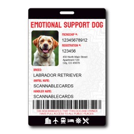 Personalized Emotional Support Dog ID Card