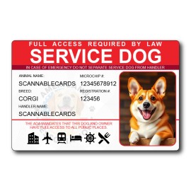 Scannable Service Dog Plastic ID Card